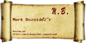 Merk Bozsidár névjegykártya